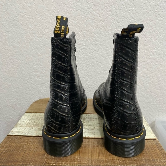 Dr Martens 1460 Wild Croc Emboss Boots - Picture 6 of 9